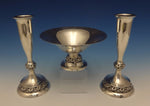 Mueck-Carey Co. Sterling Silver Console Set 3pc (Two Candlesticks & Bowl) #0484