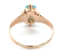 10k Gold Victorian Sleeping Beauty Genuine Natural Turquoise Ring 10.25 (#J6567)