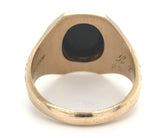 10k Gold Men's Class Ring c.1940s w/ Genuine Natural Black Onyx Size 10.5 #J6631
