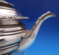 Gadroon by Unknown Silverplate Tea Pot w/ Chrysanthemum Finial Lion Feet (#8296)
