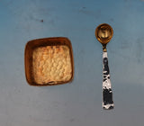 Lap Over Edge Hammered by Tiffany and Co Sterling Salt Dip and Spoon Set (#8978)