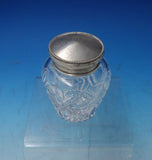 Beaded by Unknown Sterling Silver and Cut Glass Tea Caddy 4" x 3" c.1915 (#5406)