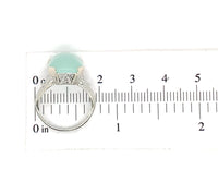 20k White Gold 4.05 Carat Genuine Natural Aquaprase Ring Size 4.5 (#J7214)