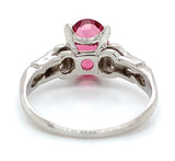 Platinum 1.92ct Pink Genuine Natural Tourmaline and Diamond Ring (#J7217)