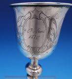 Danish .830 Silver Cup / Goblet w/ Engraved Crest Scrollwork 6" x 2 3/4" (#7613)