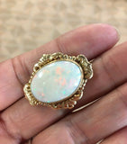 10k Yellow Gold Large Genuine Natural Opal Pin (#J5309)