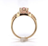 10k Tri-Color Gold Ring with 1.06 Carat Pink Genuine Natural Morganite (#J6465)