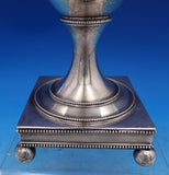 Sterling Silver Samovar w/ Square Pedestal Base Beaded Border Ball Feet (#7392)