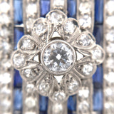 Platinum 2 Carat Diamond and Lab-Created Sapphire Deco Pendant Necklace (#J6378)