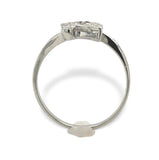 14k White Gold Vintage Genuine Natural Diamond Bypass Ring (#J7110)