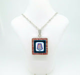 Jim Kaufmann Sterling Rhodochrosite Genuine Natural Opal Inlay Pendant (#J5032)