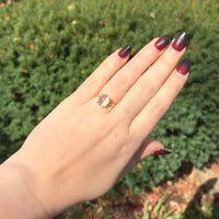 14k Yellow Gold 3.62 Carat Oval Cat's Eye Genuine Natural Moonstone Ring #J6463