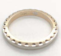 14k Yellow Gold Wedding Band with White Gold Center Size 5.75 Ring (#J6621)