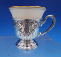 Saint Dunstan Chased by Gorham Sterling Silver Demitasse Cup Saucer Liner #8099