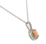 Platinum 1.92 Carat Precious Genuine Topaz Diamond Pendant with Chain (#J7524)