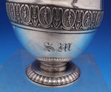 French Sterling Silver Cup and Saucer 2pc GW Winged Cherub Applied Border #8422