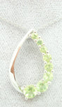 14k Gold Pendant with Graduating Genuine Natural Peridots (#J2421)