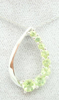 14k Gold Pendant with Graduating Genuine Natural Peridots (#J2421)