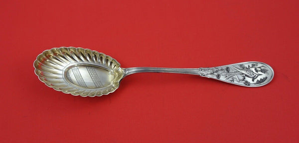 Japanese by Tiffany and Co Sterling Silver Berry Spoon GW fluted bowl 9"