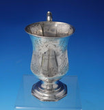 Coin Silver Child's Cup Large Hand Engraved 5 3/4" Tall x 3 3/8" (#5033)