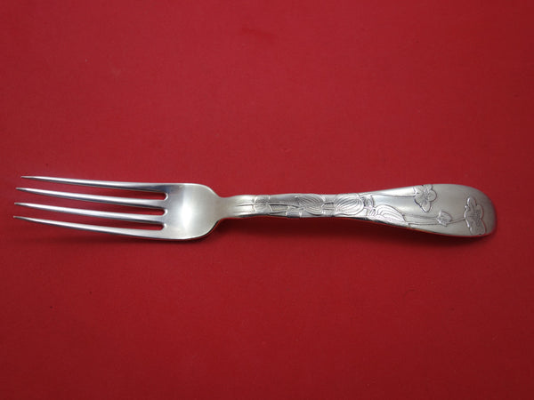 Lap Over Acid Etched by Tiffany & Co. Sterling Dinner Fork w/Violets 8"