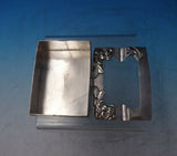 Japanese Sterling Silver Smoking Set 3pc with Applied Flowers Leaves (#6071)