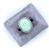 14k White Gold Filigree Large 4.70ct Genuine Natural Opal Ring (#J4988)