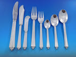 Pyramid by Georg Jensen Sterling Silver Flatware Set 8 Service 70 pieces Dinner