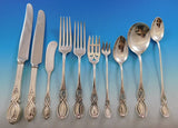 Chippendale Old by Alvin Sterling Silver Flatware Set for 12 Service 206 pieces