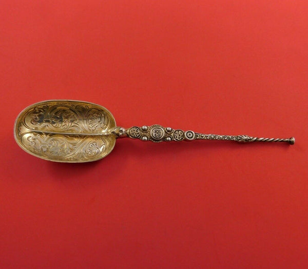 English Estate Sterling Silver Coronation Spoon Vermeil Circa 1906 6 1/2"