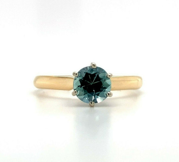 14k Yellow Gold .95ct Blue Genuine Natural Montana Sapphire Ring (#J5524)