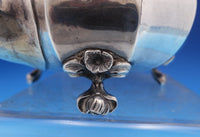 Russian .875 Silver Tea Pot w/Applied Flowers Leaf Feet 5 1/2" x 8 1/2" (#8438)