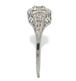 14k White Gold Filigree Deco .47ct Genuine Natural Aquamarine Ring Size 7 #J7155