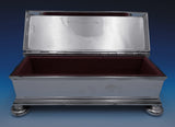 Garrard and Co English Sterling Silver Wood Cigar Box Hinged w/Handles (#8935)