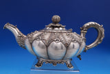Edward Barnard English Georgian Sterling Silver Tea Set 4pc 3-D Gourds (#7502)