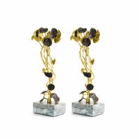 Michael Aram Brass & Marble Monet's Garden Golden Sunset Med. Candleholders