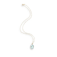 14k Yellow Gold 7.23 Carat Antique Cushion Cut Genuine Aquamarine Pendant #J6731