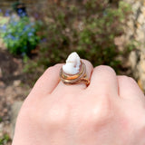 10k Gold Filigree Ring with 3-D High Relief Genuine Natural Shell Cameo (#J7272)