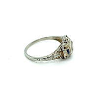 18k White Gold .05ct Diamond Ring with Synthetic Lab-Created Sapphires (#J5348)