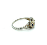18k White Gold .05ct Diamond Ring with Synthetic Lab-Created Sapphires (#J5348)