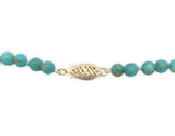 Genuine Natural Kingman Turquoise 4.5mm Strand Beads Necklace 14k Clasp #J7574