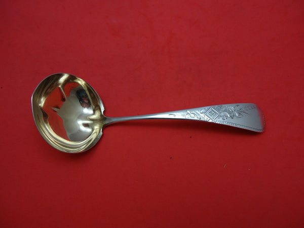 Antique Engraved #8 by Gorham Sterling Silver Gravy Ladle Goldwashed 7 1/4"