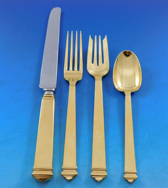 Hampton Vermeil by Tiffany Sterling Silver Flatware Set for 8 Service 42 pcs