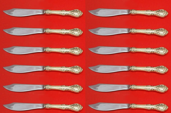 King Edward by Gorham Sterling Silver Fish Knife Custom Set 12 pcs 8 1/4"