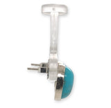 14k White Gold 4.71ct Genuine Natural Kingman Turquoise Stud Earrings (#J7122)