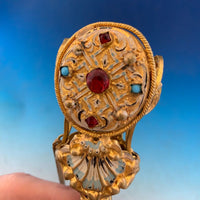 Large Tussie Mussie Posey Posy Holder with Enamel and Paste Stones (#J1304)