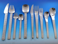 Designer Mixed Stainless Steel Flatware Set #1 Service 62 Pieces Modern Unused
