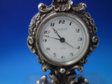 Looping Co. Silverplate 8 Day Alarm Clock C.1920's 5 1/4" x 4" (#6161)