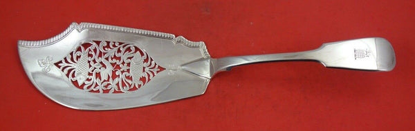 English Victorian Sterling Silver Fish Server London 1834 by JB pierced  12"