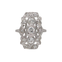 18k White Gold 3/4ct TW Genuine Natural Diamond Filigree Ring Size 6.5 (#J7167)